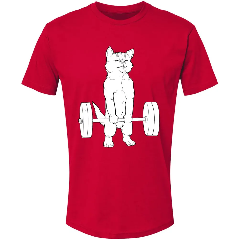 Cat Deadlift Powerlifting Premium Unisex T-shirt - 6
