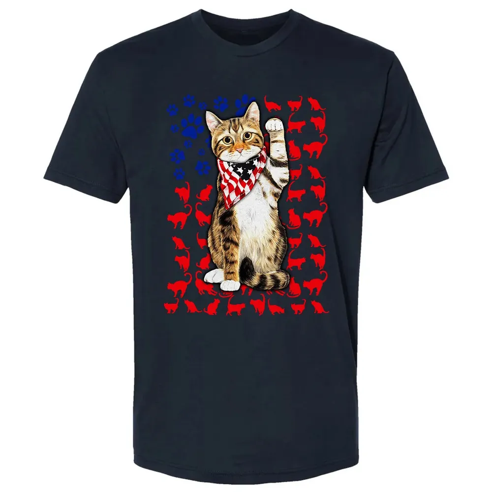 Cat 4th of July Premium Unisex T-shirt - 13