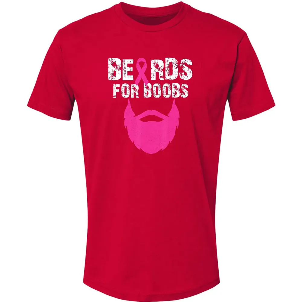 Beards for boobs Breast cancer awareness Premium Unisex T-shirt - 6