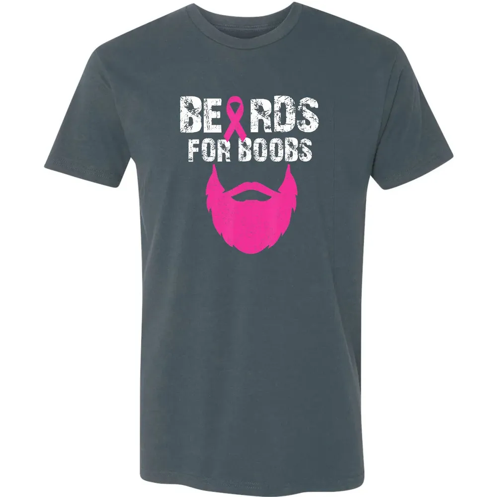 Beards for boobs Breast cancer awareness Premium Unisex T-shirt - 14