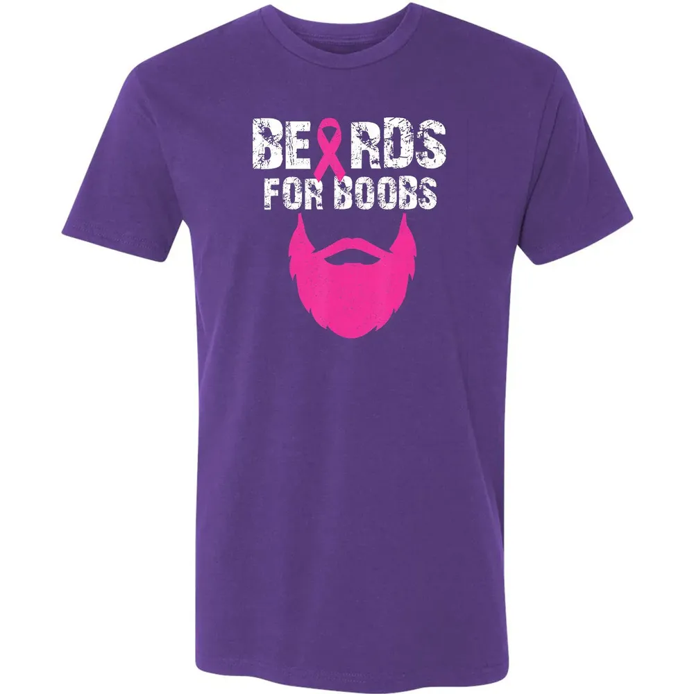 Beards for boobs Breast cancer awareness Premium Unisex T-shirt - 7