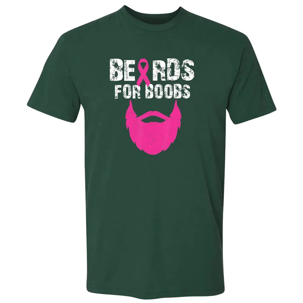 Beards for boobs Breast cancer awareness Premium Unisex T-shirt - 12