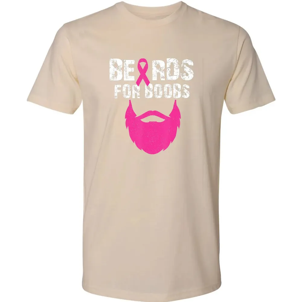 Beards for boobs Breast cancer awareness Premium Unisex T-shirt - 13