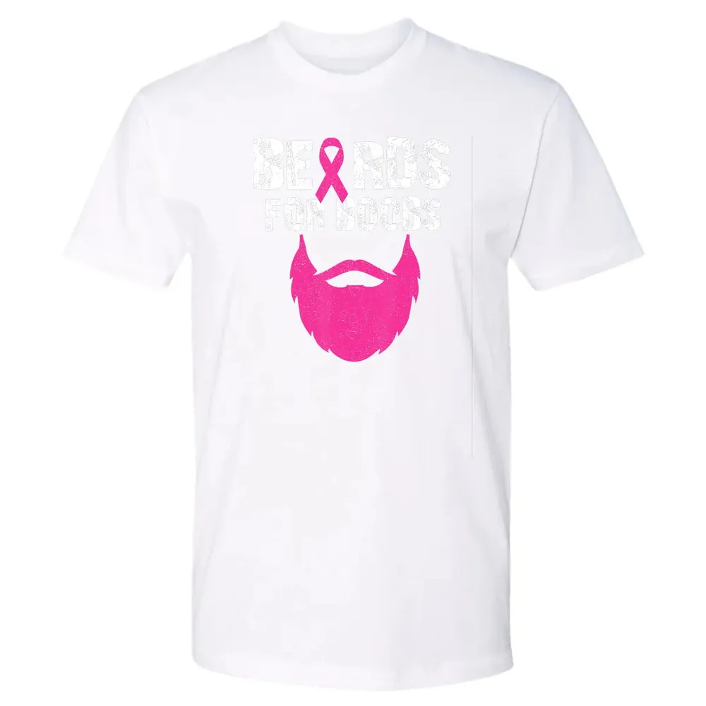 Beards for boobs Breast cancer awareness Premium Unisex T-shirt - 4