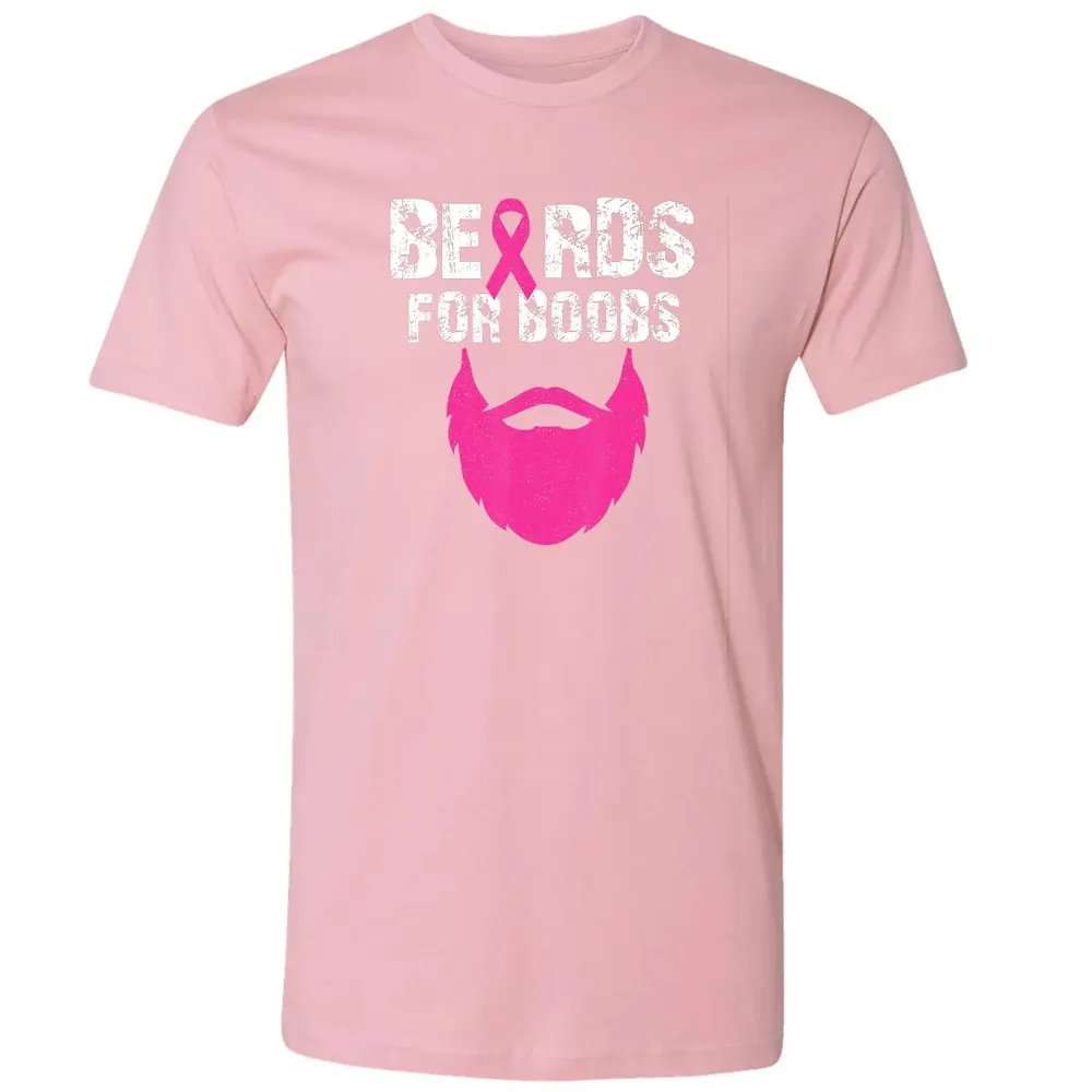 Beards for boobs Breast cancer awareness Premium Unisex T-shirt - 3
