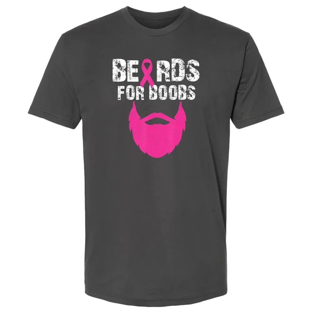 Beards for boobs Breast cancer awareness Premium Unisex T-shirt - 8