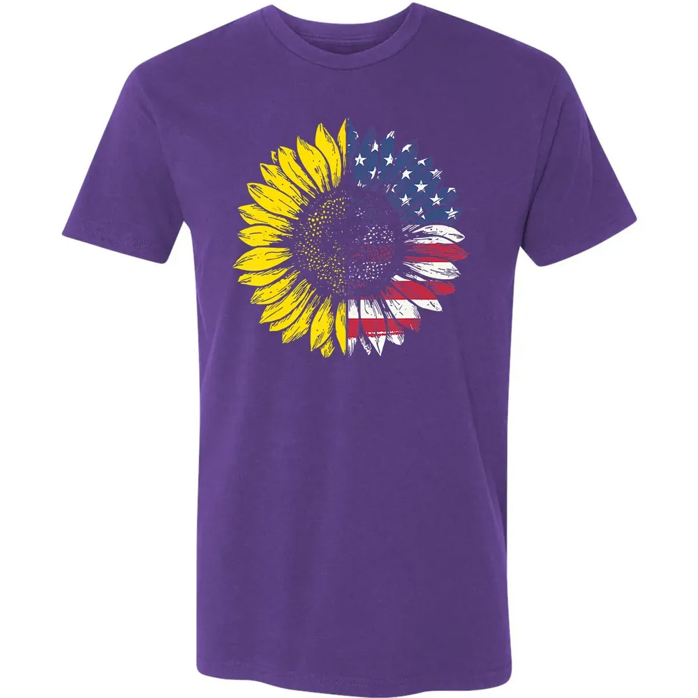 Sunflower American Flag Patriotic 4th Of July T Premium Unisex T-shirt - 7