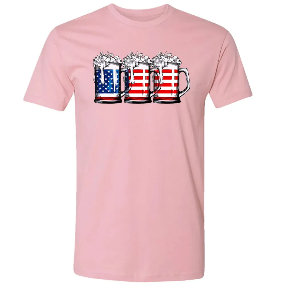 Beer American Flag  4th of July Men Women Merica USA Premium Unisex T-shirt - 3