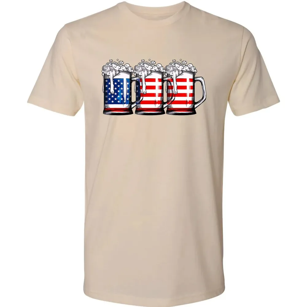 Beer American Flag  4th of July Men Women Merica USA Premium Unisex T-shirt - 13