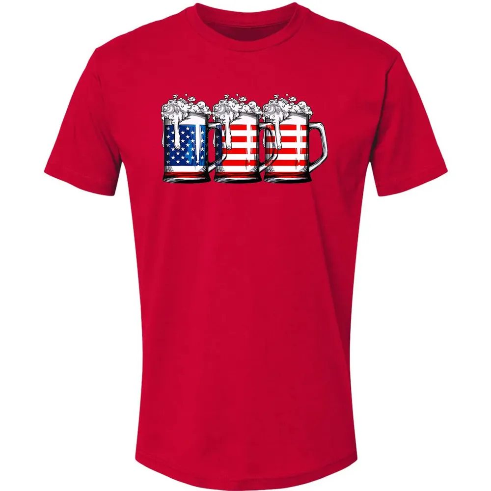 Beer American Flag  4th of July Men Women Merica USA Premium Unisex T-shirt - 6