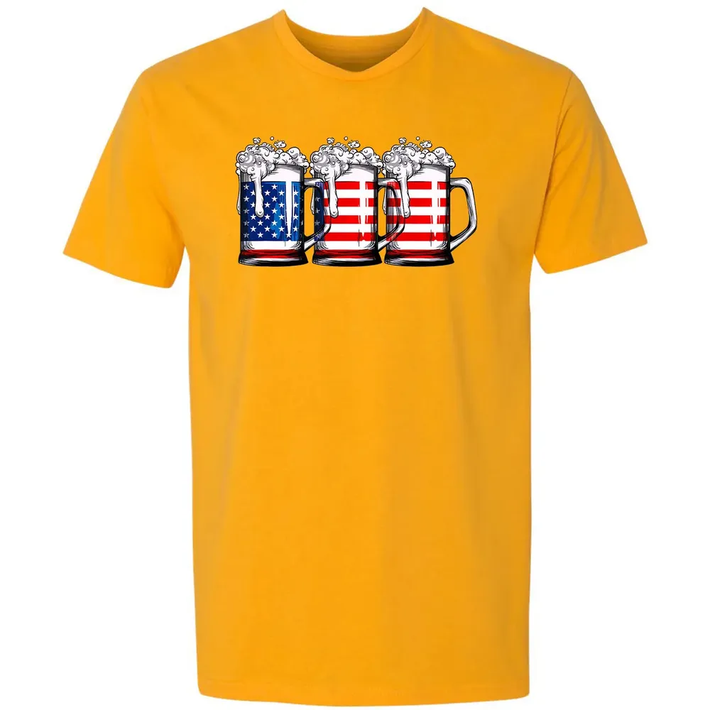 Beer American Flag  4th of July Men Women Merica USA Premium Unisex T-shirt - 11