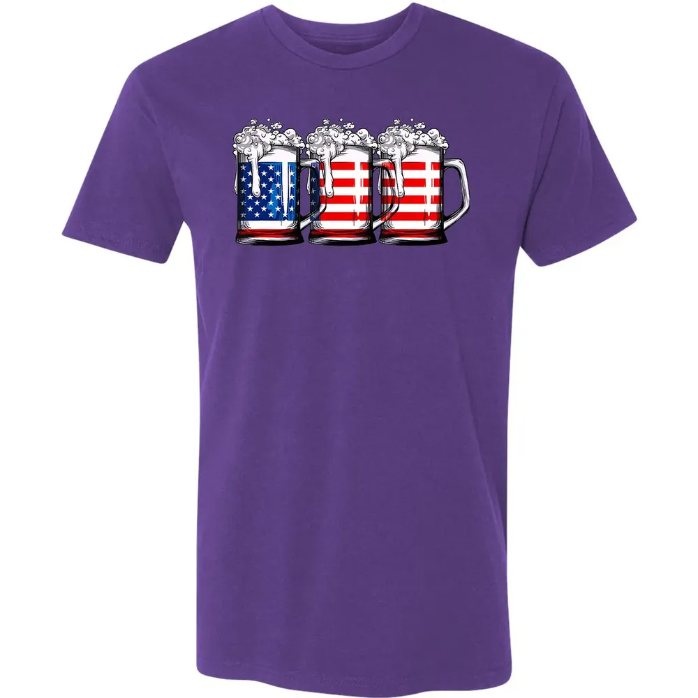 Beer American Flag  4th of July Men Women Merica USA Premium Unisex T-shirt - 7