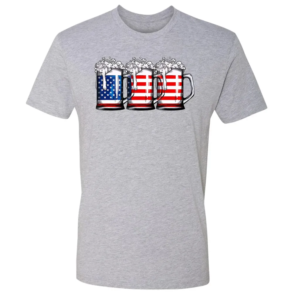 Beer American Flag  4th of July Men Women Merica USA Premium Unisex T-shirt - 9