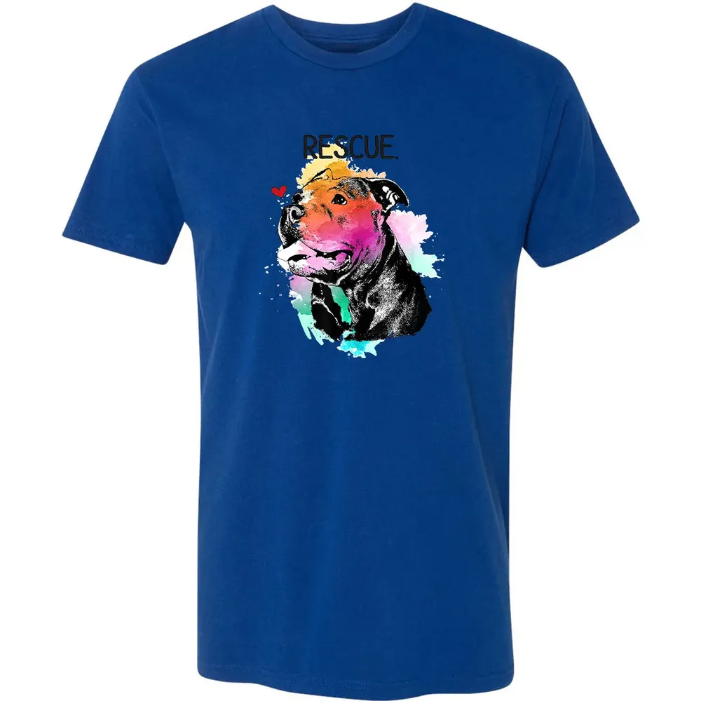 Pitbull Rescue Dog Adopt Don't Shop Watercolor Mom Gift Premium Unisex T-shirt - 10