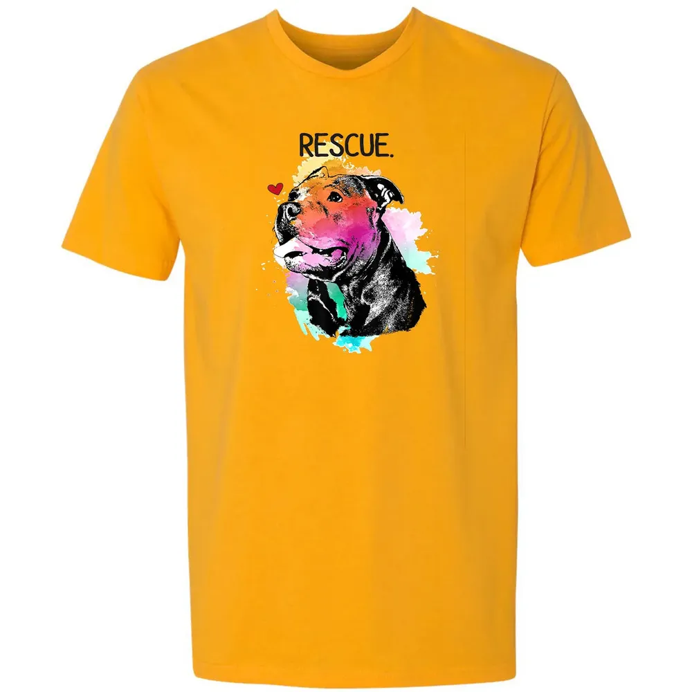 Pitbull Rescue Dog Adopt Don't Shop Watercolor Mom Gift Premium Unisex T-shirt - 11
