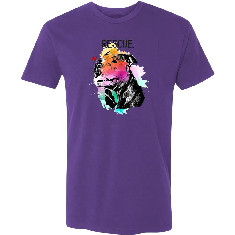 Pitbull Rescue Dog Adopt Don't Shop Watercolor Mom Gift Premium Unisex T-shirt - 7