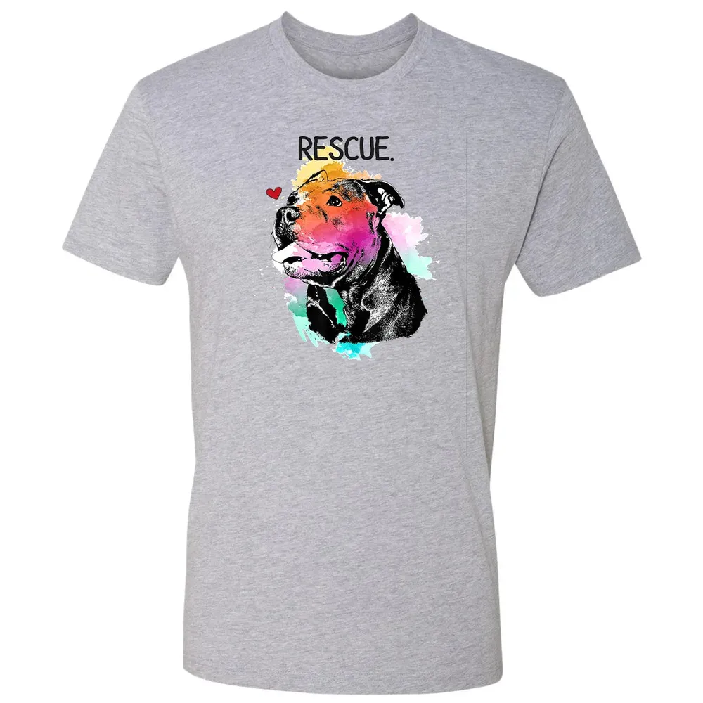Pitbull Rescue Dog Adopt Don't Shop Watercolor Mom Gift Premium Unisex T-shirt - 9