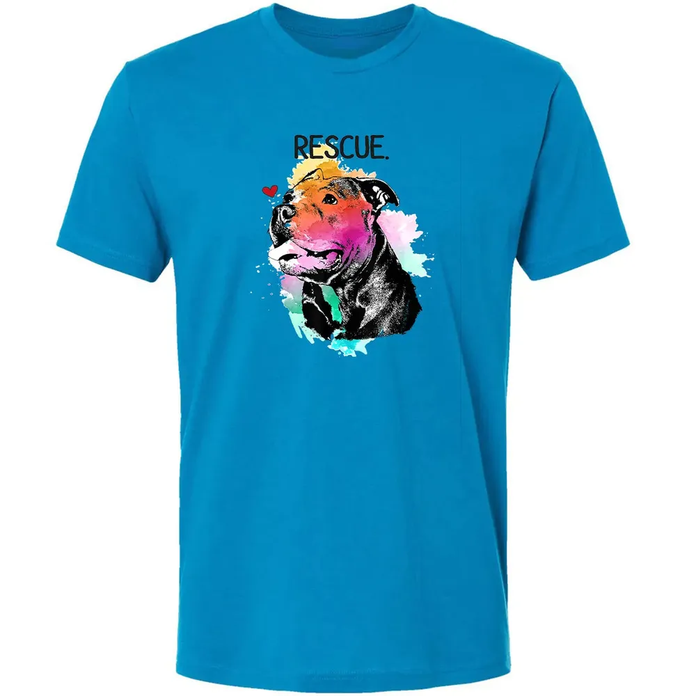 Pitbull Rescue Dog Adopt Don't Shop Watercolor Mom Gift Premium Unisex T-shirt - 4