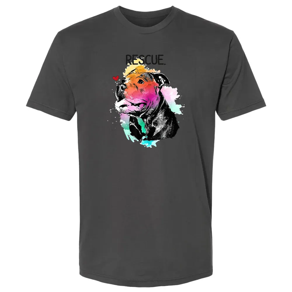 Pitbull Rescue Dog Adopt Don't Shop Watercolor Mom Gift Premium Unisex T-shirt - 8