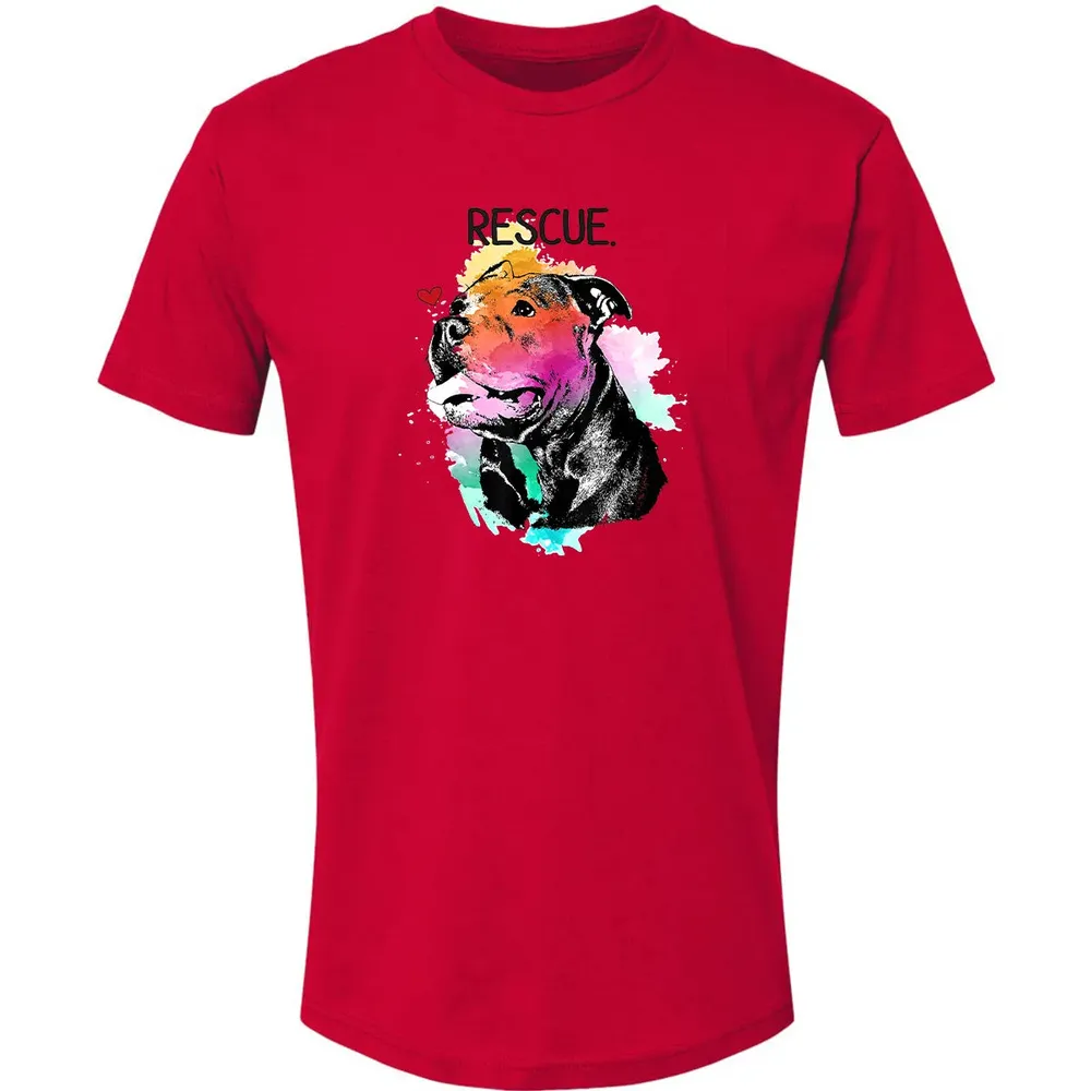 Pitbull Rescue Dog Adopt Don't Shop Watercolor Mom Gift Premium Unisex T-shirt - 6