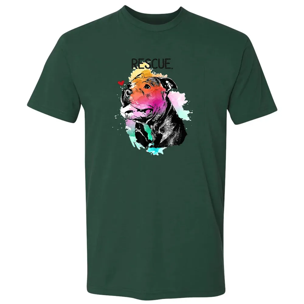 Pitbull Rescue Dog Adopt Don't Shop Watercolor Mom Gift Premium Unisex T-shirt - 12