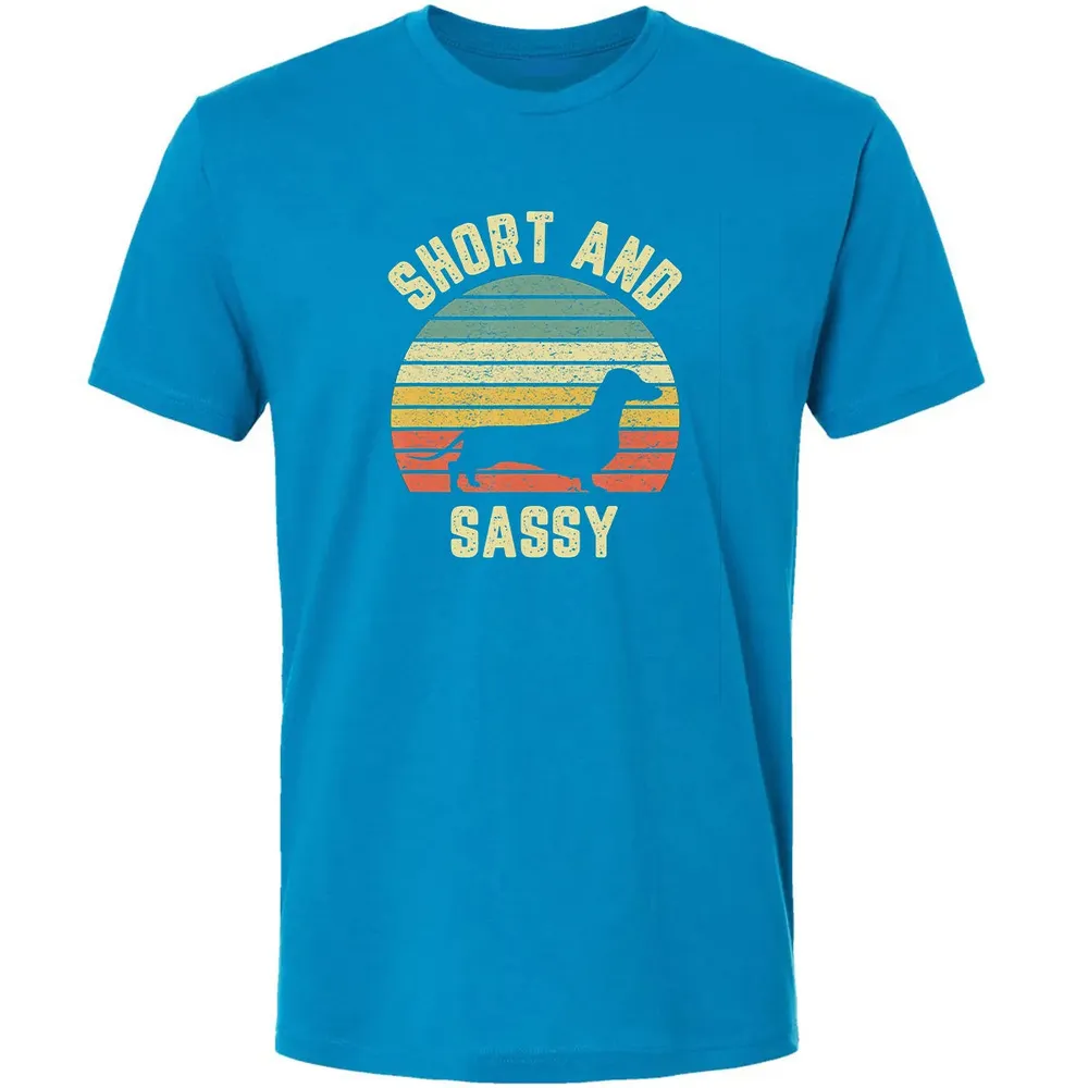 Vintage Dachshund  Funny Weiner Dog Short Sassy T Premium Unisex T-shirt - 15