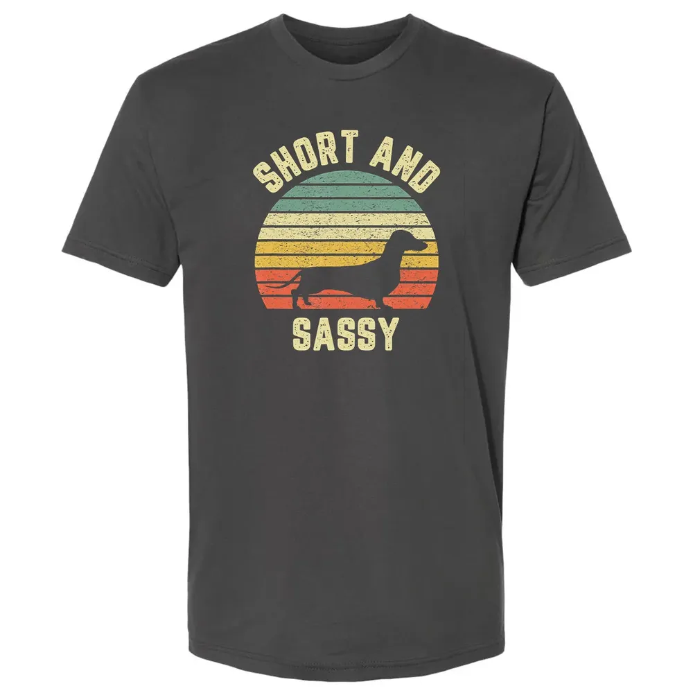 Vintage Dachshund  Funny Weiner Dog Short Sassy T Premium Unisex T-shirt - 8