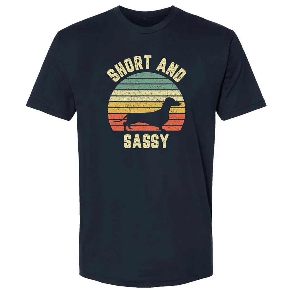 Vintage Dachshund  Funny Weiner Dog Short Sassy T Premium Unisex T-shirt - 2