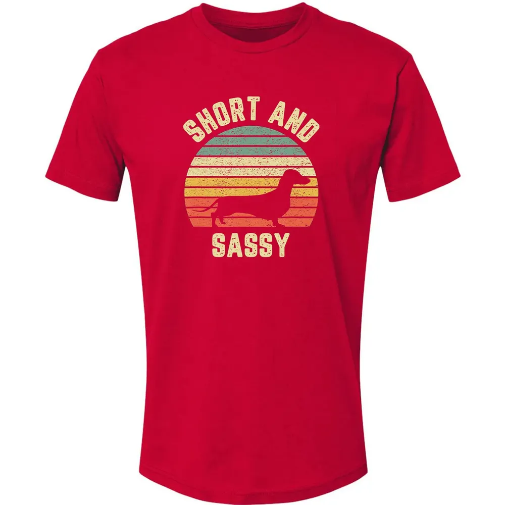 Vintage Dachshund  Funny Weiner Dog Short Sassy T Premium Unisex T-shirt - 6