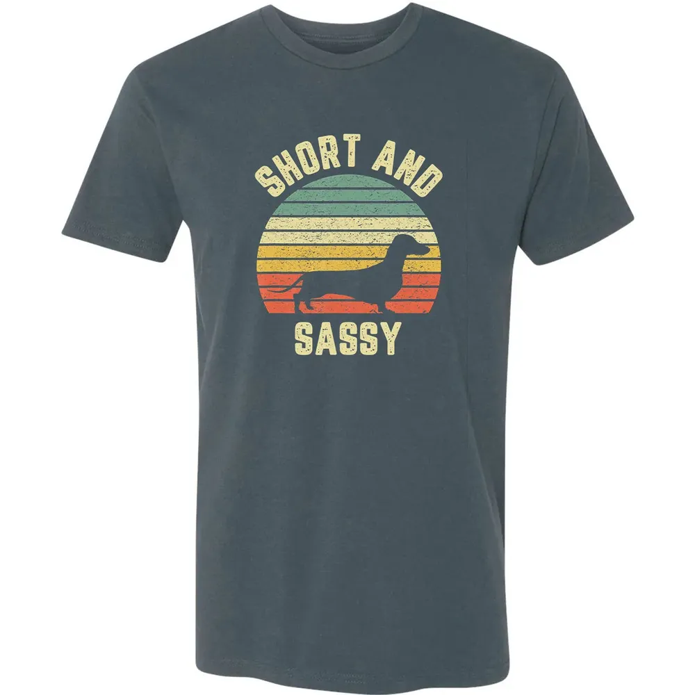 Vintage Dachshund  Funny Weiner Dog Short Sassy T Premium Unisex T-shirt - 14