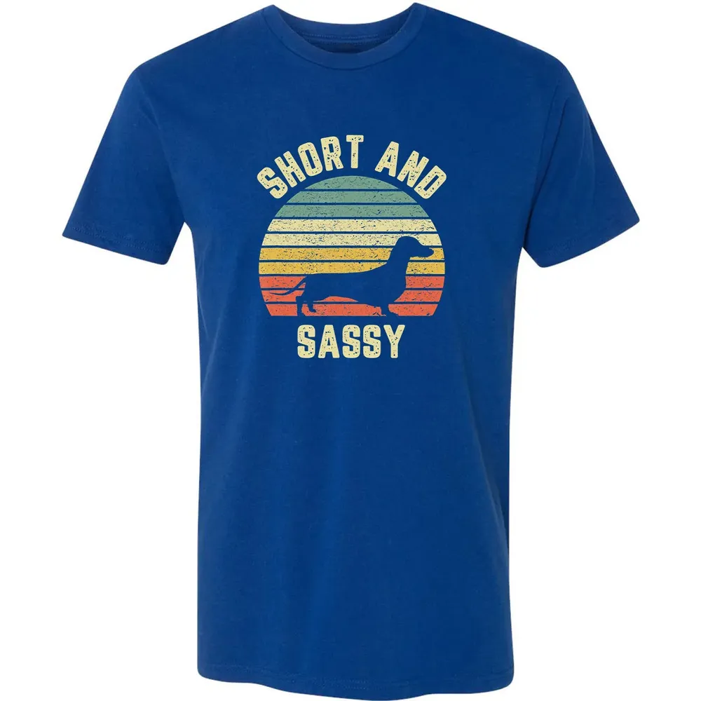 Vintage Dachshund  Funny Weiner Dog Short Sassy T Premium Unisex T-shirt - 10