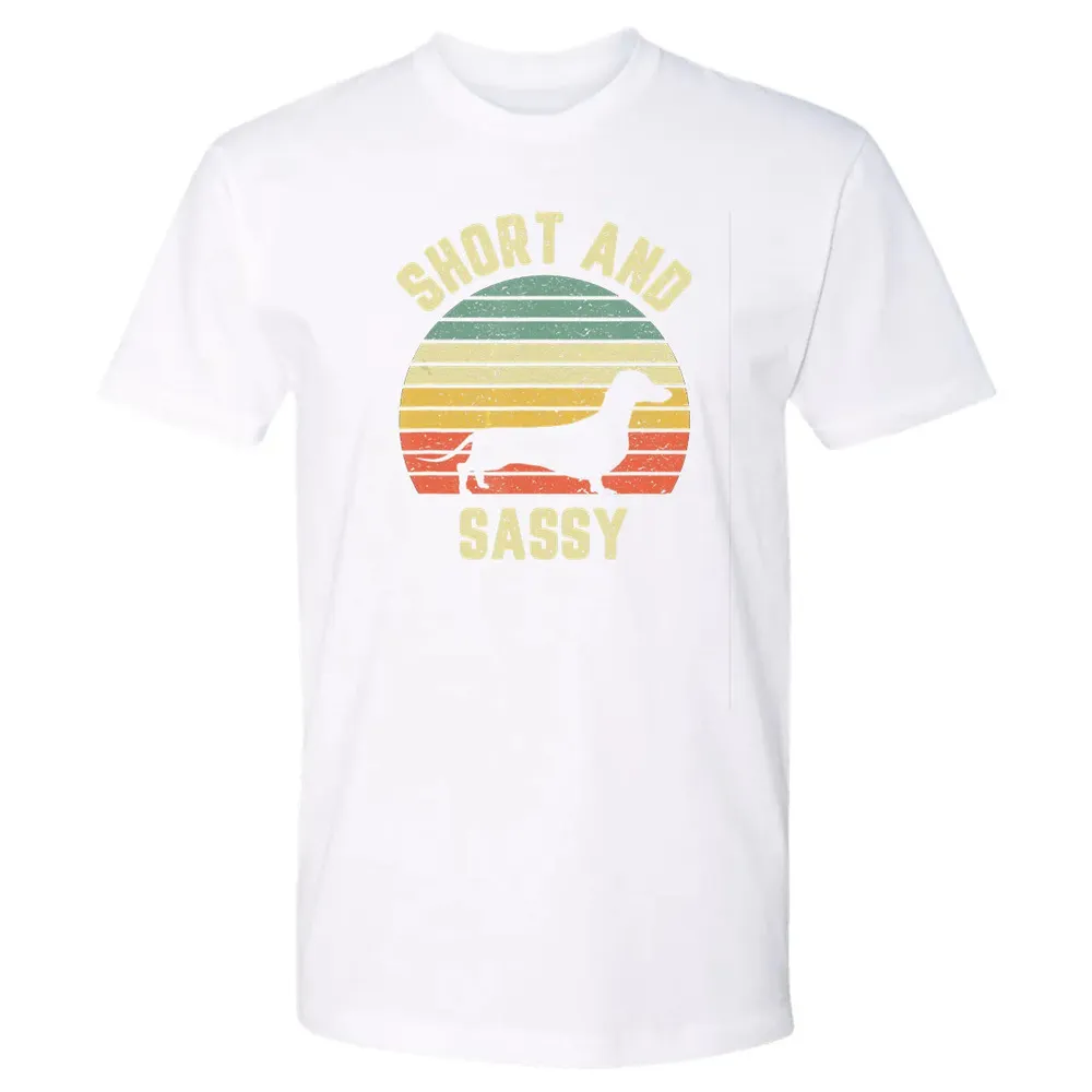 Vintage Dachshund  Funny Weiner Dog Short Sassy T Premium Unisex T-shirt - 4