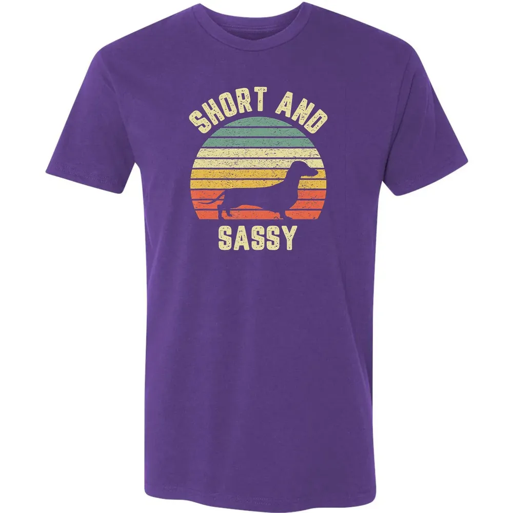 Vintage Dachshund  Funny Weiner Dog Short Sassy T Premium Unisex T-shirt - 7