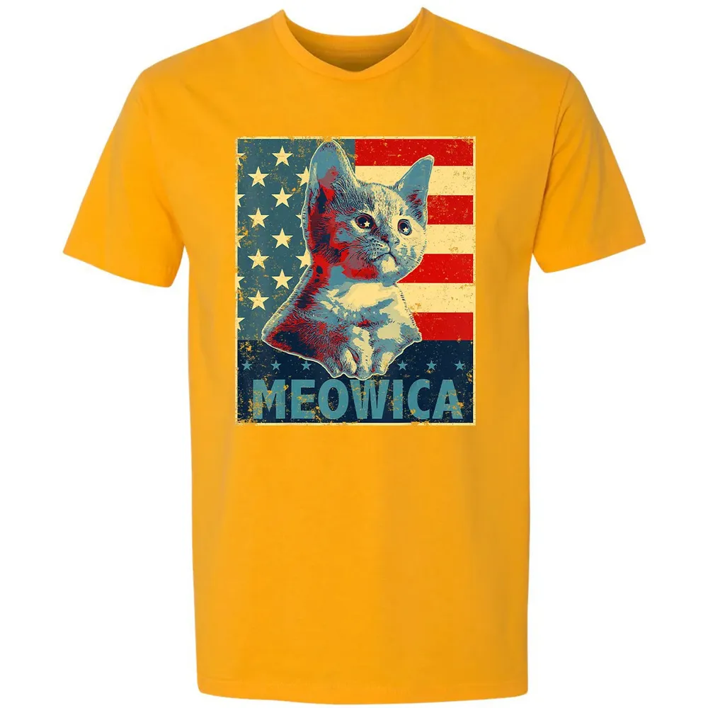 Meowica Cat 4th of July Patriotic American Flag Gift Women Premium Unisex T-shirt - 11