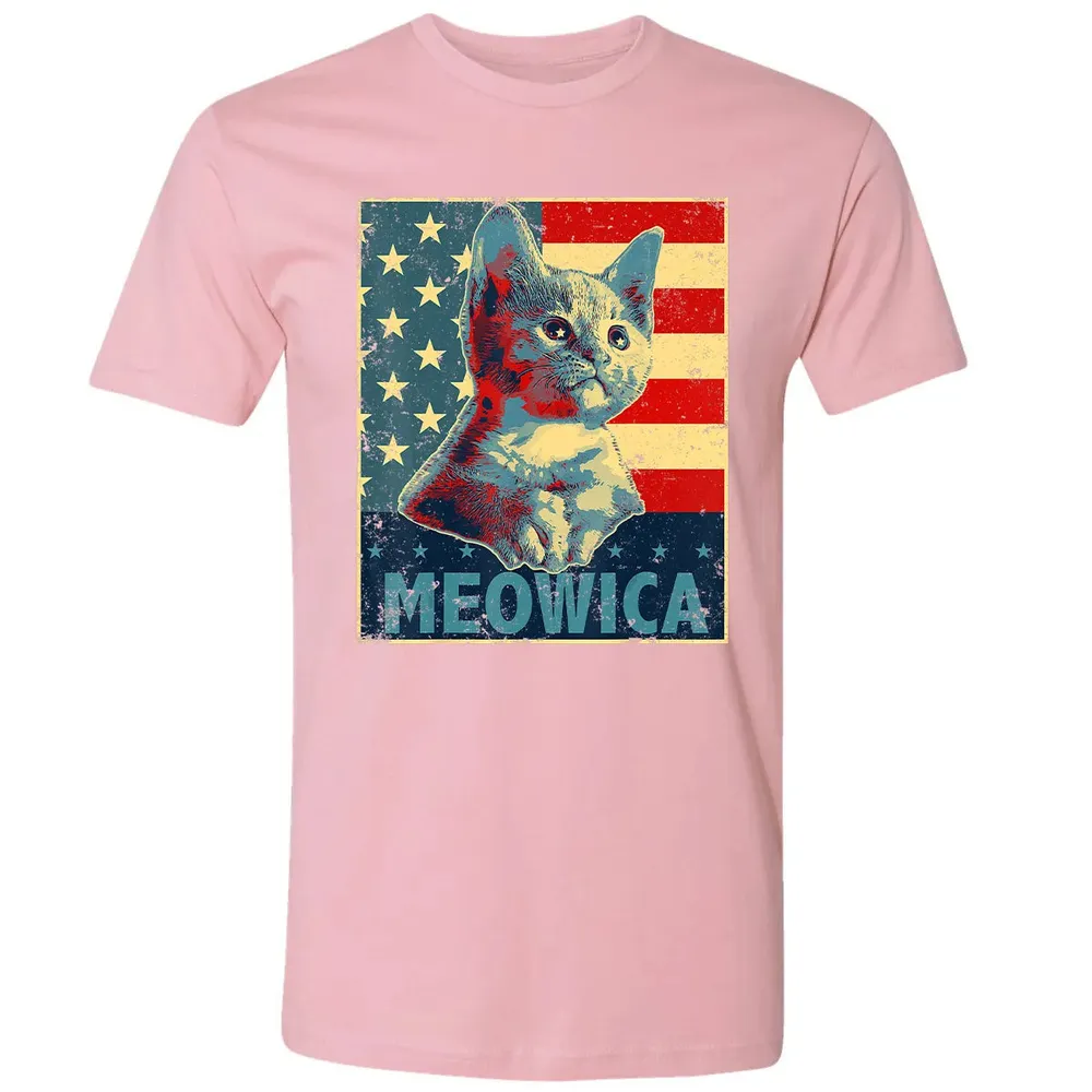 Meowica Cat 4th of July Patriotic American Flag Gift Women Premium Unisex T-shirt - 3
