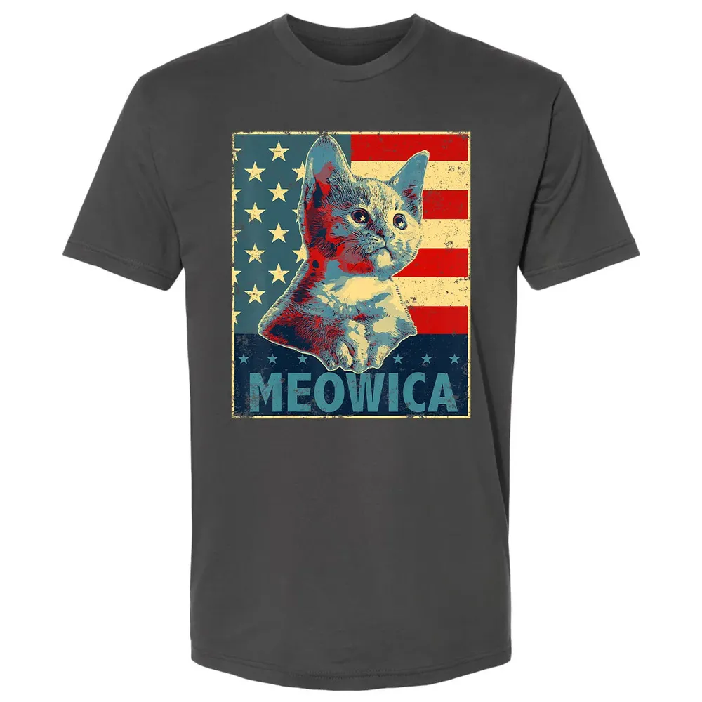 Meowica Cat 4th of July Patriotic American Flag Gift Women Premium Unisex T-shirt - 8