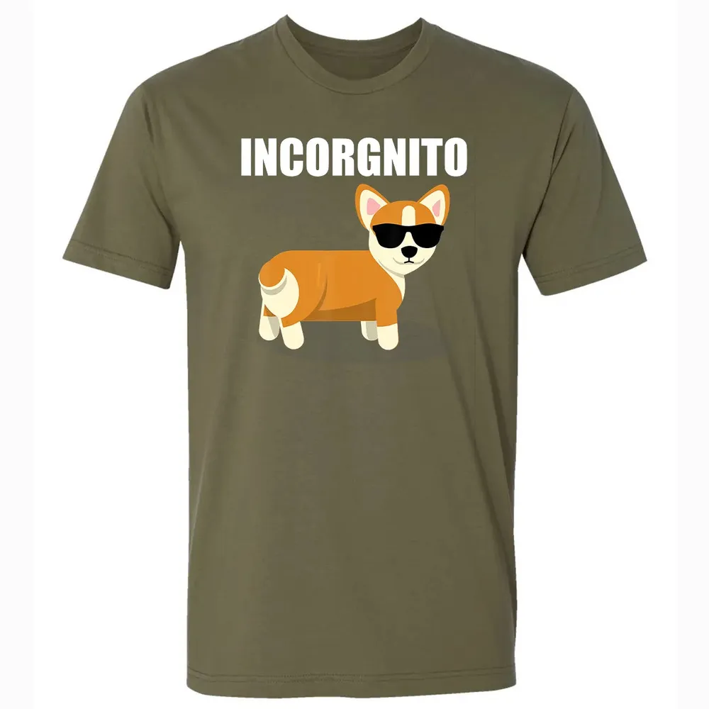 Vintage Incorgnito   Funny Corgi Lover  Gift Premium Unisex T-shirt - 5