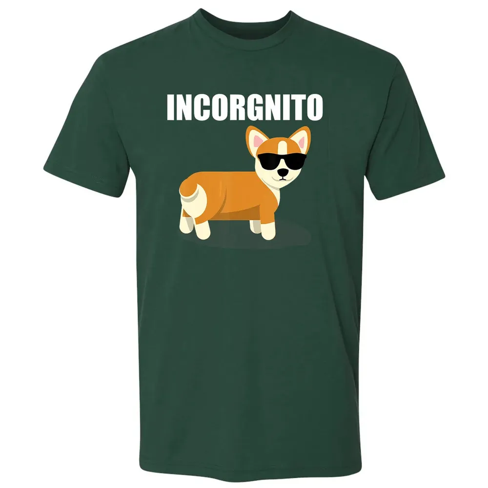 Vintage Incorgnito   Funny Corgi Lover  Gift Premium Unisex T-shirt - 12