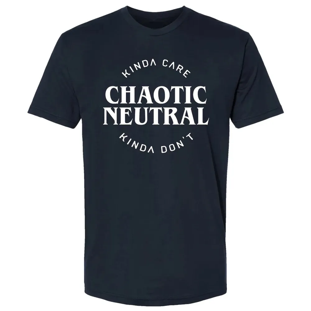Chaotic Neutral Alignment Kinda Care Kinda Don t Premium Unisex T-shirt - 2