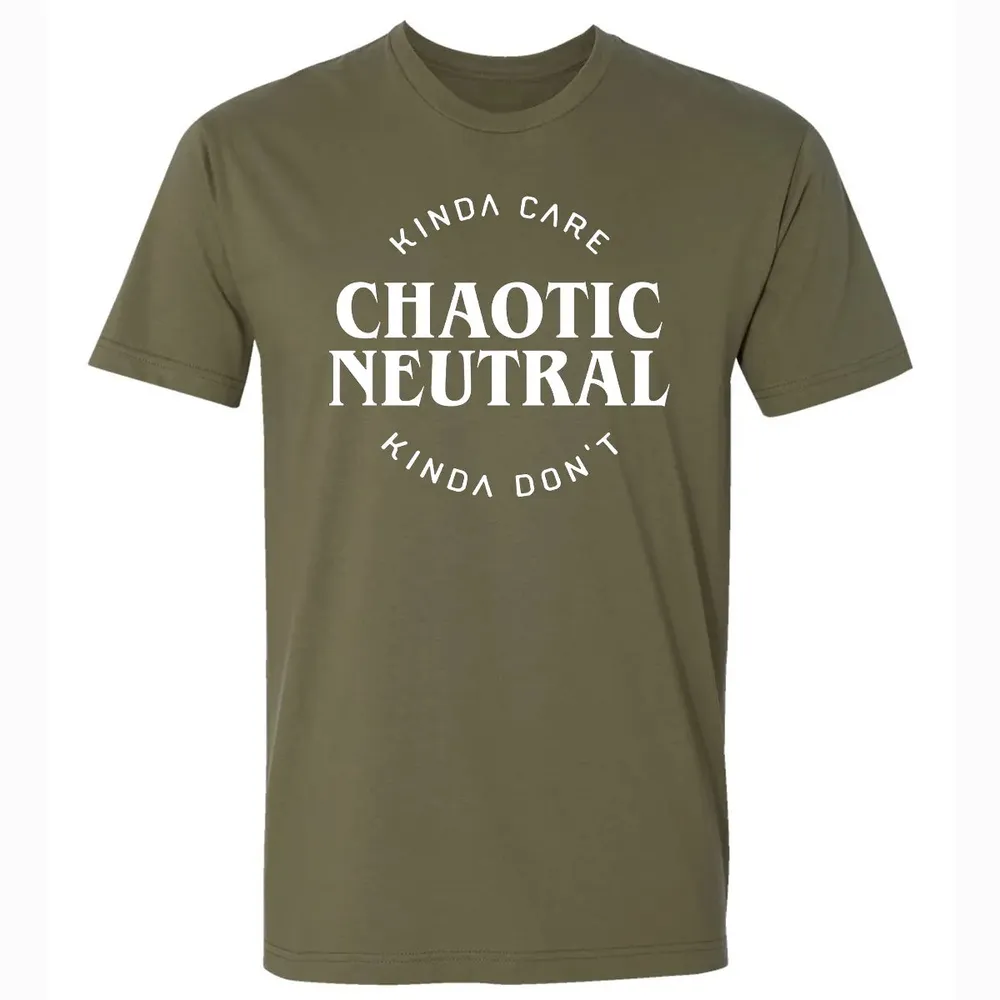 Chaotic Neutral Alignment Kinda Care Kinda Don t Premium Unisex T-shirt - 5