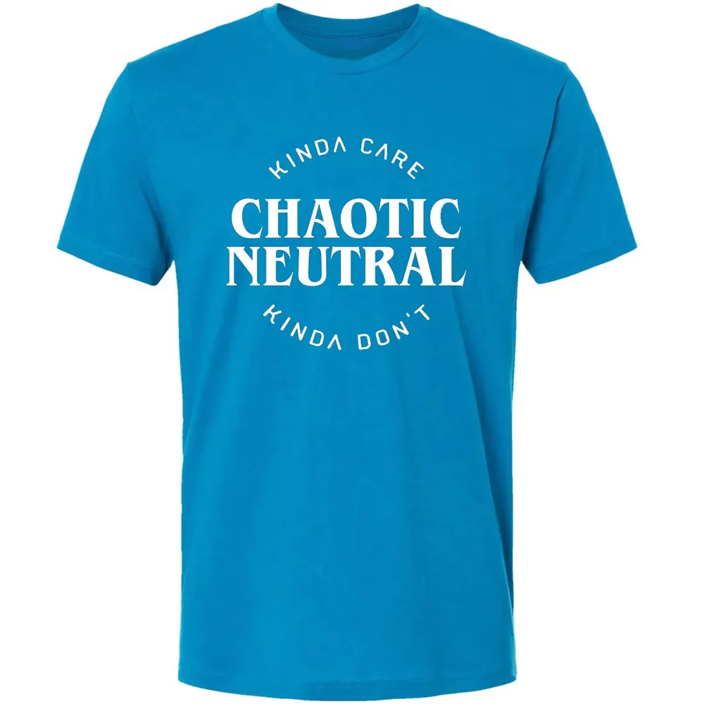 Chaotic Neutral Alignment Kinda Care Kinda Don t Premium Unisex T-shirt - 15