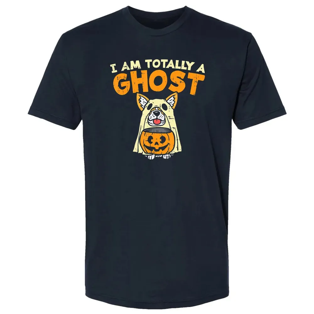 Welsh Corgi Totally Ghost Funny Halloween Costume Dog Owner Premium Unisex T-shirt - 2