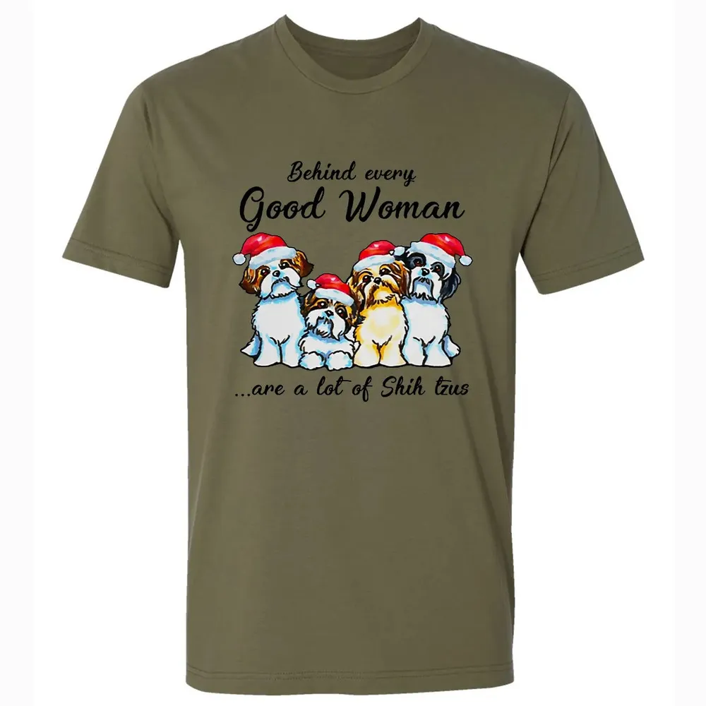 Behind every Good Woman are a lot of Shih Tzu Premium Unisex T-shirt - 5
