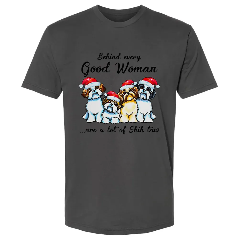 Behind every Good Woman are a lot of Shih Tzu Premium Unisex T-shirt - 8