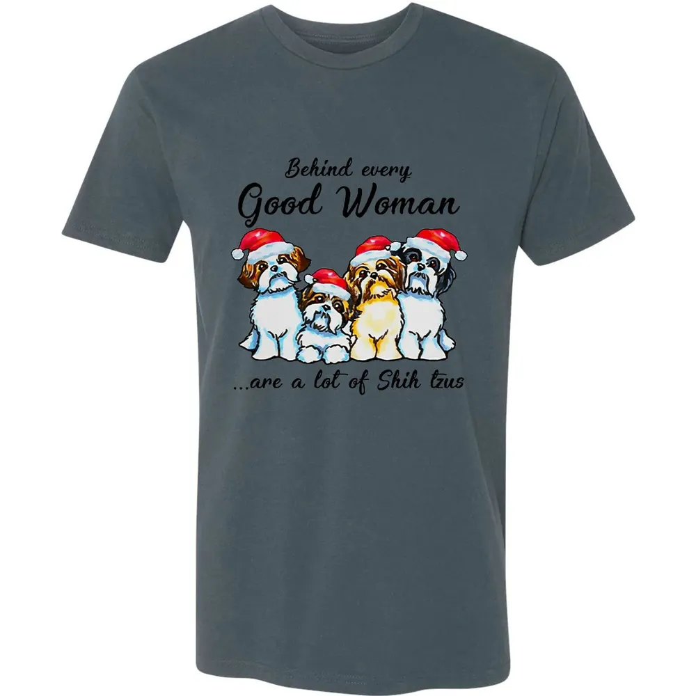 Behind every Good Woman are a lot of Shih Tzu Premium Unisex T-shirt - 14