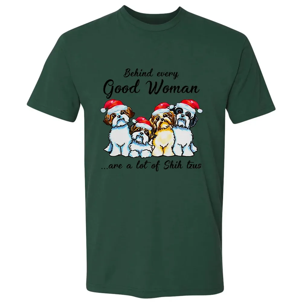 Behind every Good Woman are a lot of Shih Tzu Premium Unisex T-shirt - 12