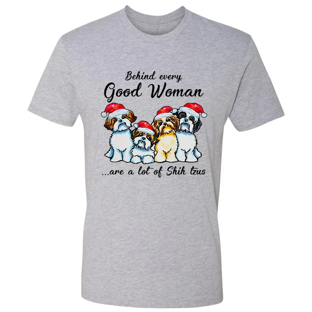 Behind every Good Woman are a lot of Shih Tzu Premium Unisex T-shirt - 9