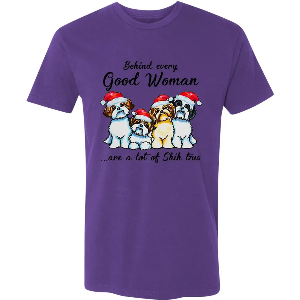 Behind every Good Woman are a lot of Shih Tzu Premium Unisex T-shirt - 7