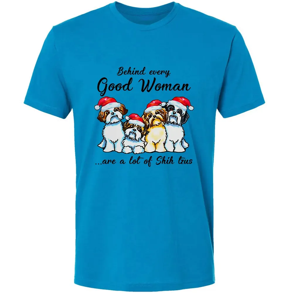 Behind every Good Woman are a lot of Shih Tzu Premium Unisex T-shirt - 4