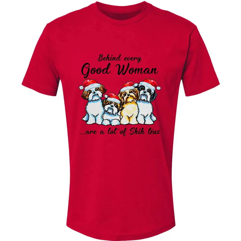 Behind every Good Woman are a lot of Shih Tzu Premium Unisex T-shirt - 6